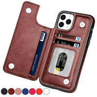 HKM-611283 Solid Color Double Buckle Leather Mobile Phone Case - Shockproof, Anti-Fall, Bracket Design