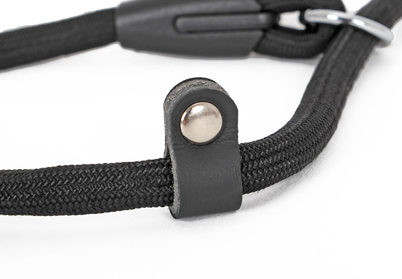HKM-6113341 Nylon Double-Headed Dog Collar in Black - Adjustable Size S, M, L