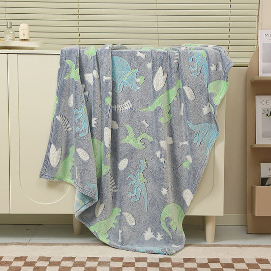 HKM-611347 Luminous Cartoon Air Conditioner Quilt for Kids - Flannel Polyester Blanket with Geometric Patterns