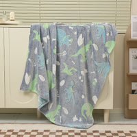 HKM-611347 Luminous Cartoon Air Conditioner Quilt for Kids - Flannel Polyester Blanket with Geometric Patterns