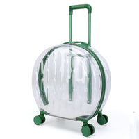HKM-6113597 Transparent Portable Trolley Case for Cats and Small Dogs – Reinforced PC and Aluminum Alloy, Hard Shell Design