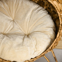 HKM-6115773 Woven Rattan Cat Bed with Cushion and Elevated Design for Cats Up to 11 lbs
