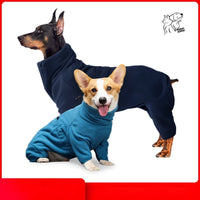 HKM-6115901 Windproof Polar Fleece Warm Clothing for Large Dogs - Available in Blue and Dark Blue