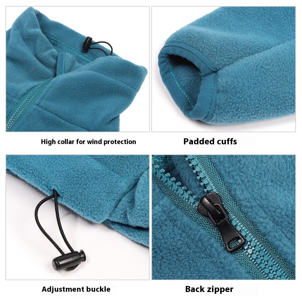 HKM-6115901 Windproof Polar Fleece Warm Clothing for Large Dogs - Available in Blue and Dark Blue