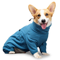 HKM-6115901 Windproof Polar Fleece Warm Clothing for Large Dogs - Available in Blue and Dark Blue