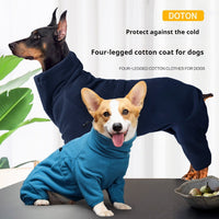 HKM-6115901 Windproof Polar Fleece Warm Clothing for Large Dogs - Available in Blue and Dark Blue