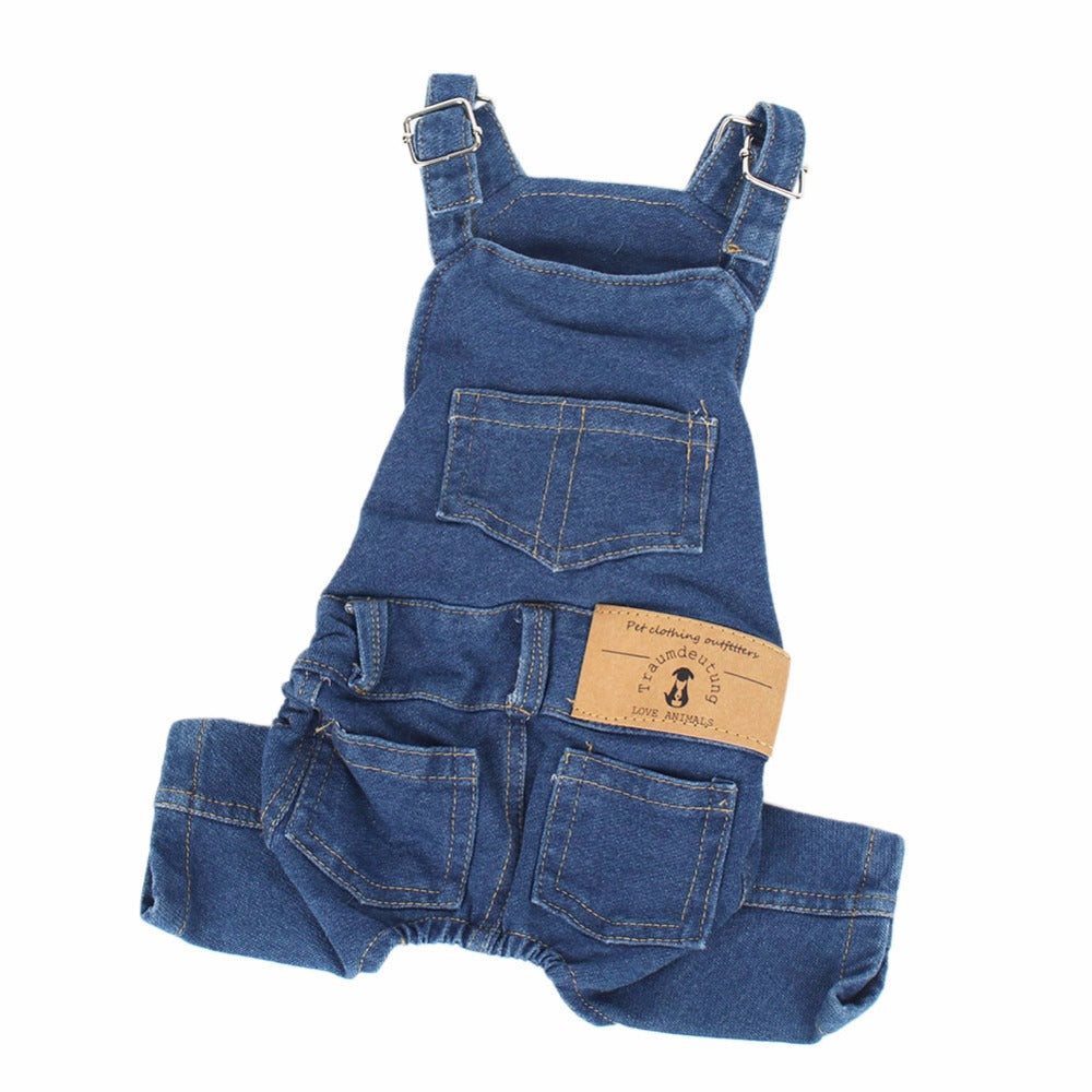 HKM-6116413 Washed Denim Pet Overalls for Small to Extra Large Pets