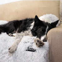 HKM-6118973 Plush Pet Blanket Cushion for Dogs ¨C Soft, Warm, Non-Slip Mattress in Black and Gray, Available in Multiple Sizes