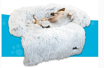 HKM-6118973 Plush Pet Blanket Cushion for Dogs ¨C Soft, Warm, Non-Slip Mattress in Black and Gray, Available in Multiple Sizes