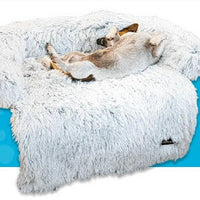 HKM-6118973 Plush Pet Blanket Cushion for Dogs ¨C Soft, Warm, Non-Slip Mattress in Black and Gray, Available in Multiple Sizes