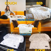 HKM-6118973 Plush Pet Blanket Cushion for Dogs ¨C Soft, Warm, Non-Slip Mattress in Black and Gray, Available in Multiple Sizes