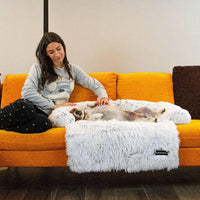 HKM-6118973 Plush Pet Blanket Cushion for Dogs ¨C Soft, Warm, Non-Slip Mattress in Black and Gray, Available in Multiple Sizes
