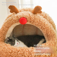HKM-6119357 Elk Large Mongolian Bag Cat Bed Mat - Removable and Washable, Cloud and Crystal Velvet Fabric