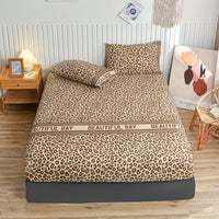 HKM-611987 Fitted Sheet with Pillowcase, Brushed Printing Bedding Set in Multiple Sizes