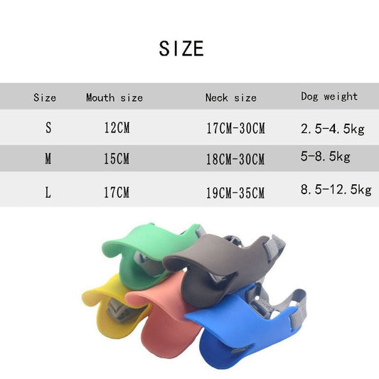 HKM-6120381 Silicone Dog Muzzle Mask for Small and Large Breeds - Anti-Bite & Barking Safety Accessory