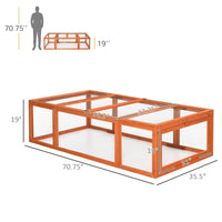 HKM-6120765 Spacious Outdoor Rabbit Hutch with Run, Lockable Doors, and Natural Wood Construction