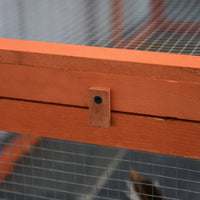 HKM-6120765 Spacious Outdoor Rabbit Hutch with Run, Lockable Doors, and Natural Wood Construction