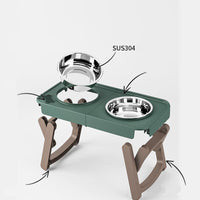 HKM-6120893 Elevated Non-Slip Stainless Steel Pet Bowl for Drinking Water and Food
