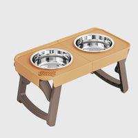 HKM-6120893 Elevated Non-Slip Stainless Steel Pet Bowl for Drinking Water and Food