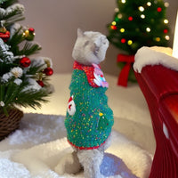 HKM-6121661 Warm Autumn/Winter Pet Sweater in Red and Green for Dogs and Cats, Unisex Wool Yarn, Size XS to XXL