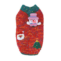HKM-6121661 Warm Autumn/Winter Pet Sweater in Red and Green for Dogs and Cats, Unisex Wool Yarn, Size XS to XXL