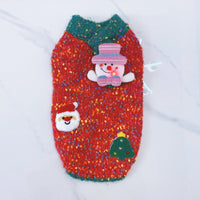 HKM-6121661 Warm Autumn/Winter Pet Sweater in Red and Green for Dogs and Cats, Unisex Wool Yarn, Size XS to XXL