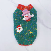 HKM-6121661 Warm Autumn/Winter Pet Sweater in Red and Green for Dogs and Cats, Unisex Wool Yarn, Size XS to XXL