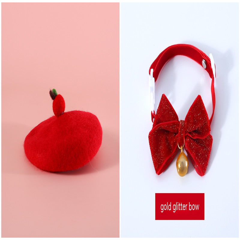 HKM-6121917 Princess Style Pet Wool Cartoon Hats for Winter - Multiple Colors Available
