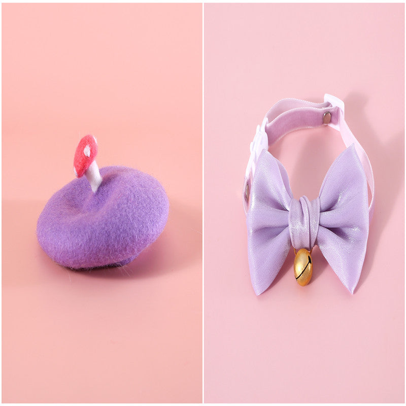 HKM-6121917 Princess Style Pet Wool Cartoon Hats for Winter - Multiple Colors Available