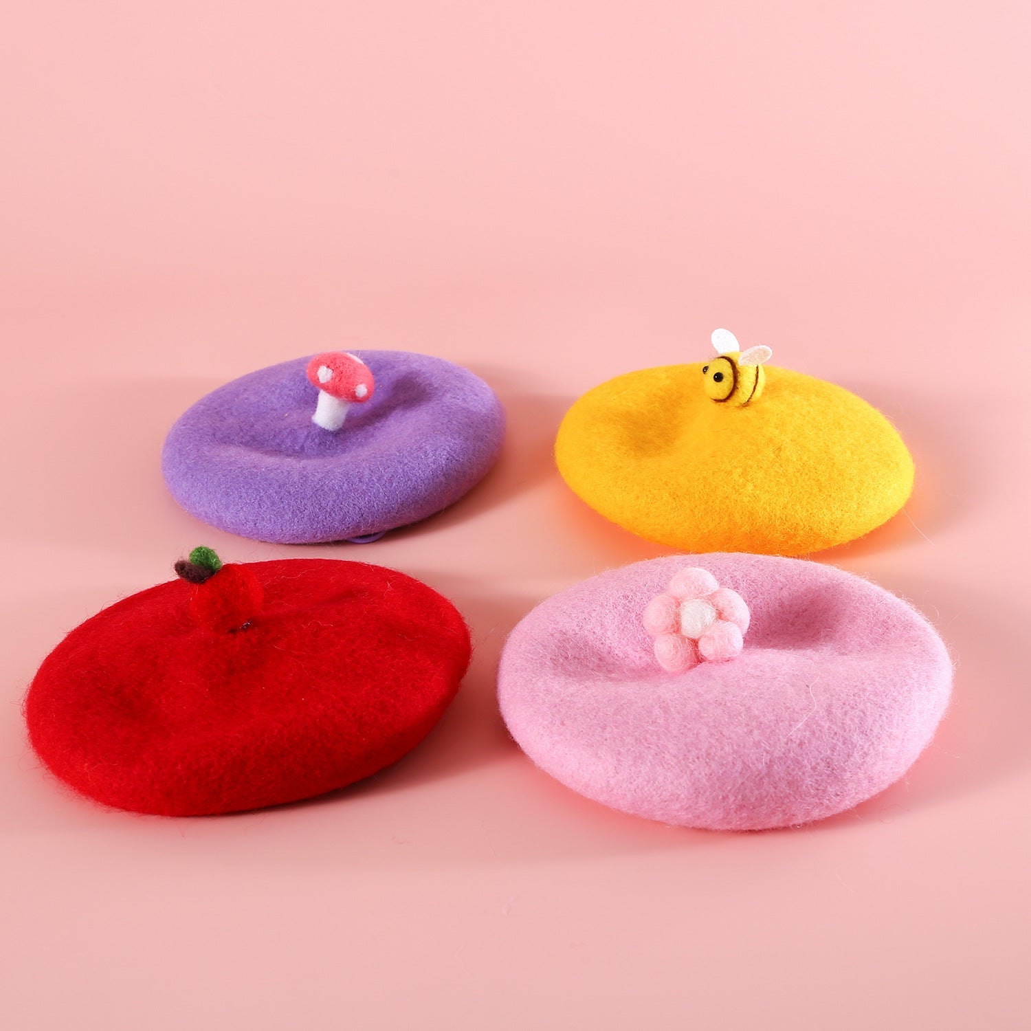 HKM-6121917 Princess Style Pet Wool Cartoon Hats for Winter - Multiple Colors Available