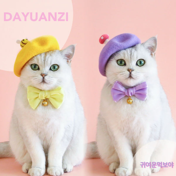 HKM-6121917 Princess Style Pet Wool Cartoon Hats for Winter - Multiple Colors Available
