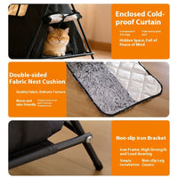 HKM-6122173 Outdoor Cat Nest - Triangle Tent for All Seasons, Durable Oxford Cloth, Small Size, Black & Gray Options