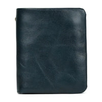 HKM-612243 Retro Men's Leather Wallet with Multi-Card Slots and Change Compartment in Brown/Blue/Coffee