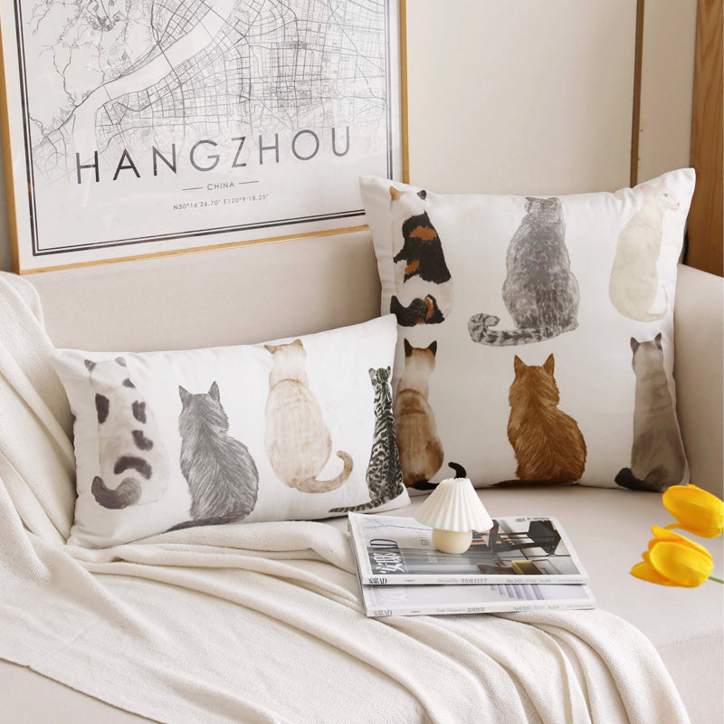 HKM-612307 Cute Cartoon Pet Pillow Cover in Cotton and Linen, 50x50cm Options Available