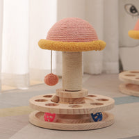 HKM-6123709 Solid Wood Cat Climbing Frame with Sisal Scratching Pillars - Available in Small and Large