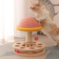 HKM-6123709 Solid Wood Cat Climbing Frame with Sisal Scratching Pillars - Available in Small and Large