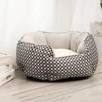 HKM-6124349 Warm Cotton Nest Octagonal Shape Pet Bed for Cats and Small Dogs, Soft Wool Design with Removable Mats