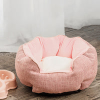 HKM-6124349 Warm Cotton Nest Octagonal Shape Pet Bed for Cats and Small Dogs, Soft Wool Design with Removable Mats
