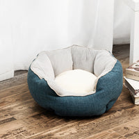 HKM-6124349 Warm Cotton Nest Octagonal Shape Pet Bed for Cats and Small Dogs, Soft Wool Design with Removable Mats