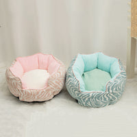 HKM-6124349 Warm Cotton Nest Octagonal Shape Pet Bed for Cats and Small Dogs, Soft Wool Design with Removable Mats