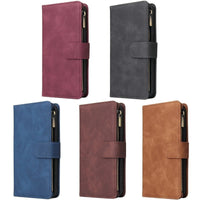 HKM-612435 Multi-Card Flip Zipper Wallet Mobile Phone Case - Leather, Anti-Scratch, Durable design