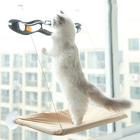 HKM-6124477 Blue Cat Suction Cup Hanging Hammock with Soft Chair and Cozy Accessories for Sunbathing
