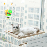 HKM-6124477 Blue Cat Suction Cup Hanging Hammock with Soft Chair and Cozy Accessories for Sunbathing