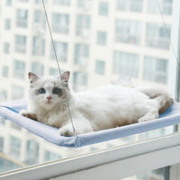 HKM-6124477 Blue Cat Suction Cup Hanging Hammock with Soft Chair and Cozy Accessories for Sunbathing