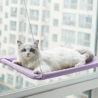 HKM-6124477 Blue Cat Suction Cup Hanging Hammock with Soft Chair and Cozy Accessories for Sunbathing