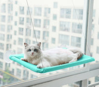 HKM-6124477 Blue Cat Suction Cup Hanging Hammock with Soft Chair and Cozy Accessories for Sunbathing