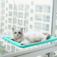 HKM-6124477 Blue Cat Suction Cup Hanging Hammock with Soft Chair and Cozy Accessories for Sunbathing