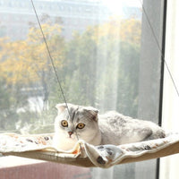 HKM-6124477 Blue Cat Suction Cup Hanging Hammock with Soft Chair and Cozy Accessories for Sunbathing