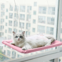 HKM-6124477 Blue Cat Suction Cup Hanging Hammock with Soft Chair and Cozy Accessories for Sunbathing