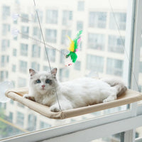 HKM-6124477 Blue Cat Suction Cup Hanging Hammock with Soft Chair and Cozy Accessories for Sunbathing